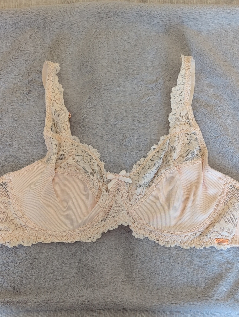 RACHEL Rachel Roy Lace Trim Underwire Bra in Blush